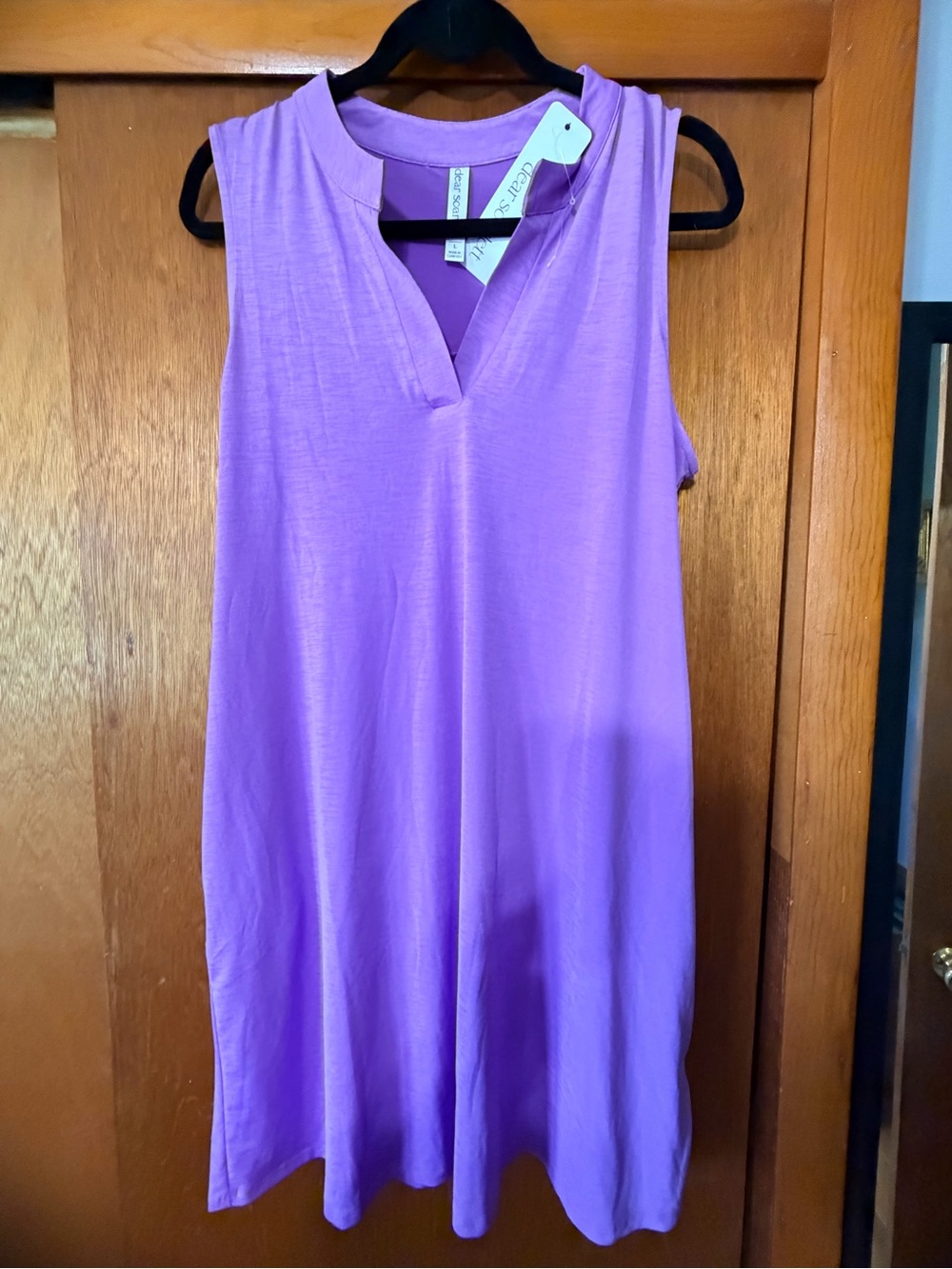 Sleeveless Lavender V-Neck Swing Mini Dress